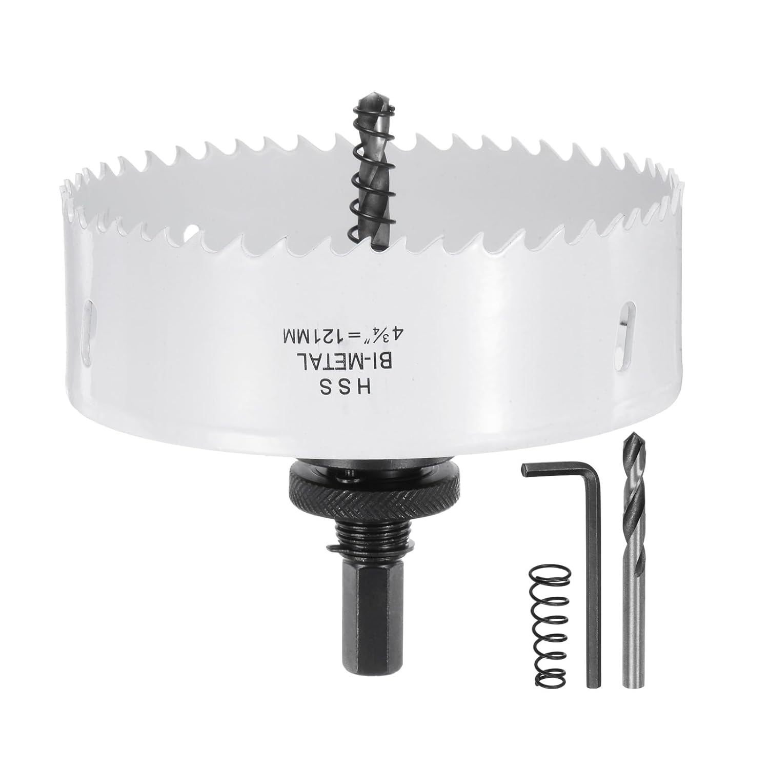 HARFINGTON Bi-Metal Hole Saw Kit 156mm (6-1/7") Hole Cutter Set with 1pcs 7/16" Hex Shank Arbor 2pcs 1/4" Center Drill Bits 2ps Springs 1pcs Wrench for Wood Plastic Soft Metal