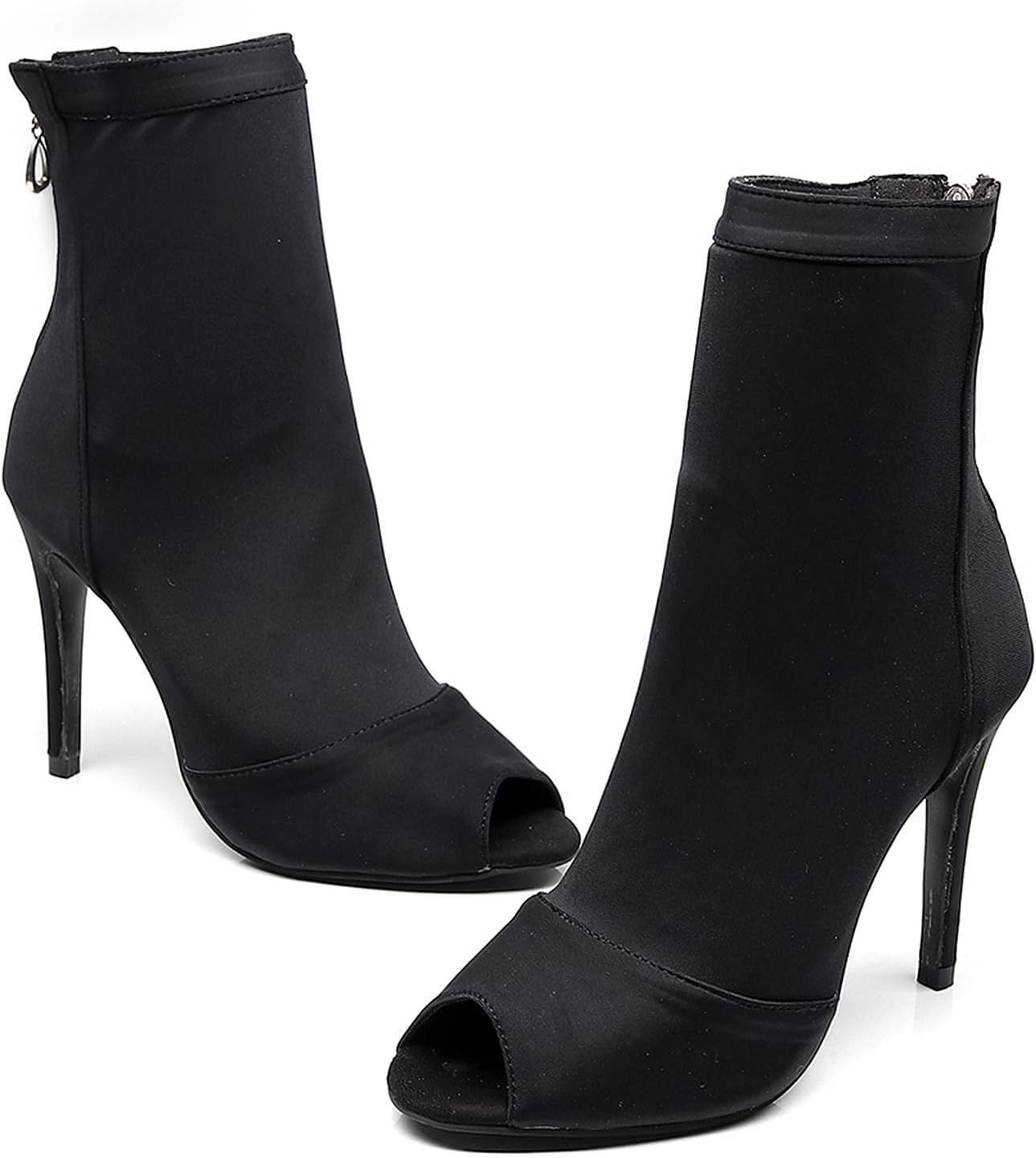 SWDZM Women Ballroom Dance Shoes Peep Toe Latin Salsa Performance Party Ankle Dance Boots