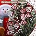 Threan 12 Pcs Christmas Candy Ornaments for Tree Decoration Hanging Glitter Candy Cane Christmas Peppermint Ornament with Golden Rope for Xmas Holiday Decoration(Red,Plastic)