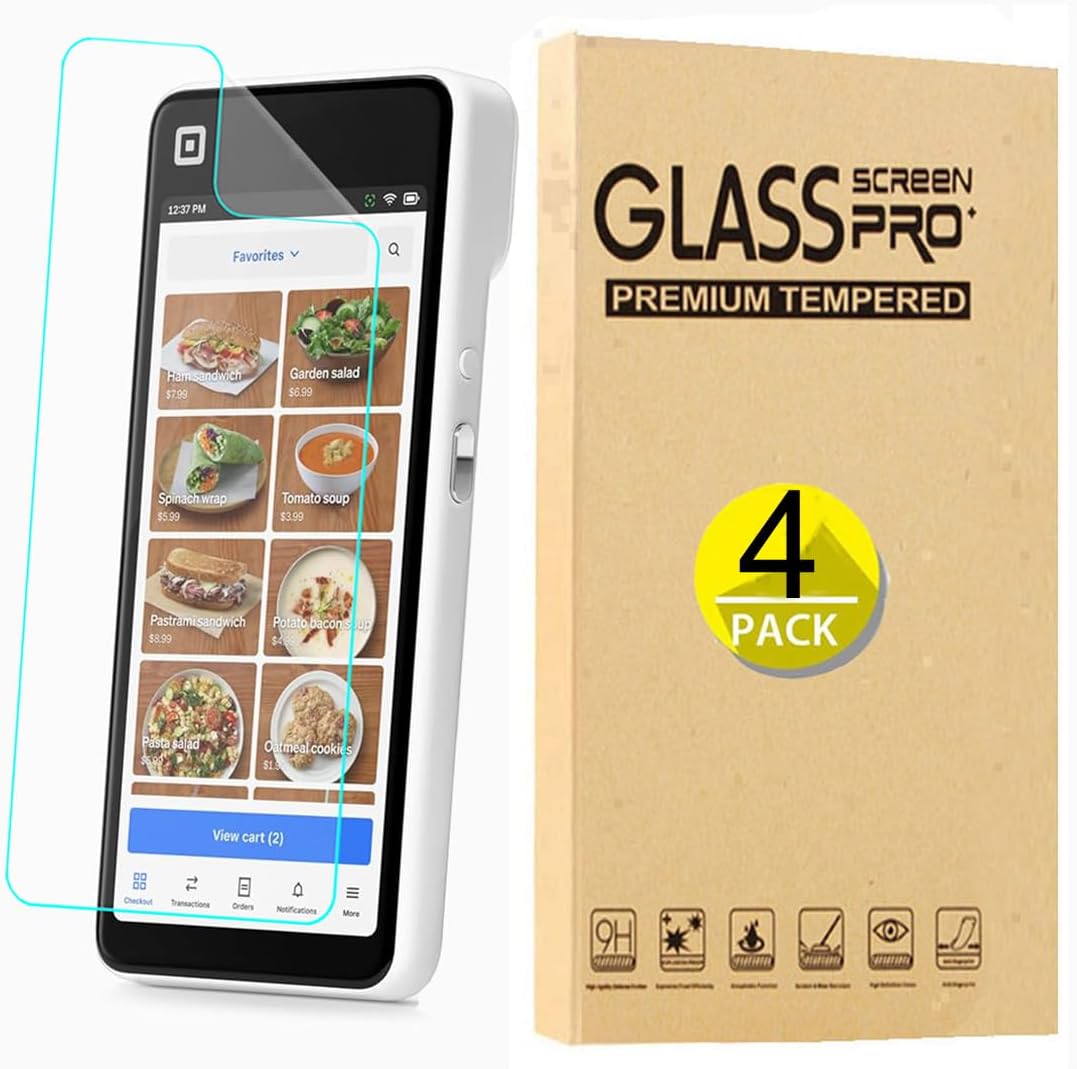 for Square Handheld screen protector [4 Pack], Case Friendly HD Clear [Anti-Scratch] [Bubble Free] [Anti-Fingerprint] PET Film for Square Handheld