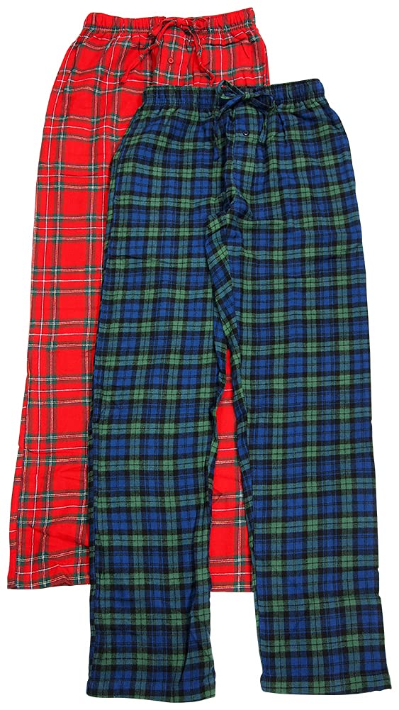 Mens Flannel Pack of 2 Sleep Lounge Pajama Pant