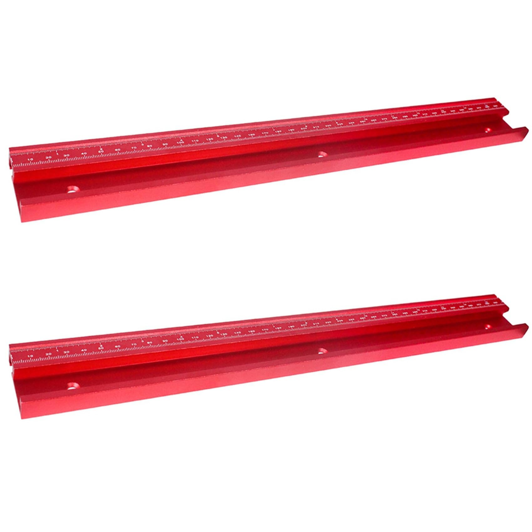 Jnchdghwa Red 2X T-Track 45 Chute With Mm/Inch Scale Alloy T-Tracks Slot Miter Track 40Cm Woodworking Saw