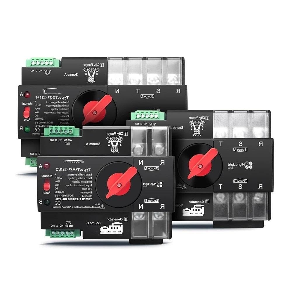 Utensili elettrici Selettore Di Trasferimento Automatico A Doppia Alimentazione Trifase 2P3P4P 63A 100A 125A 230V Su Guida DIN