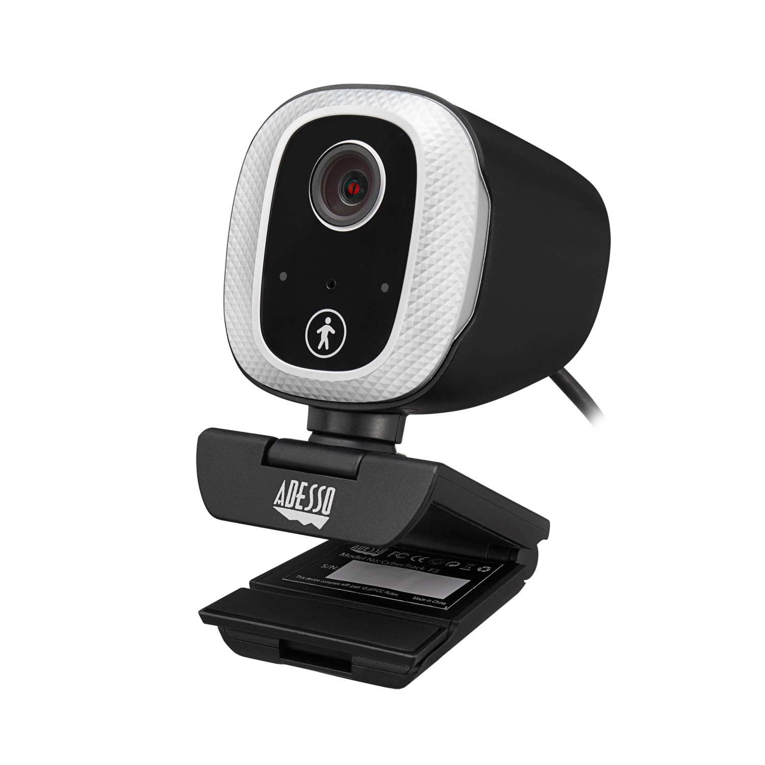Adesso Motion Tracking 1080P Web Camera CyberTrack M1 H.264 Fixed Focus USB Webcam with 305° Auto Tracking, Built-in Microphone, and Tripod Mount