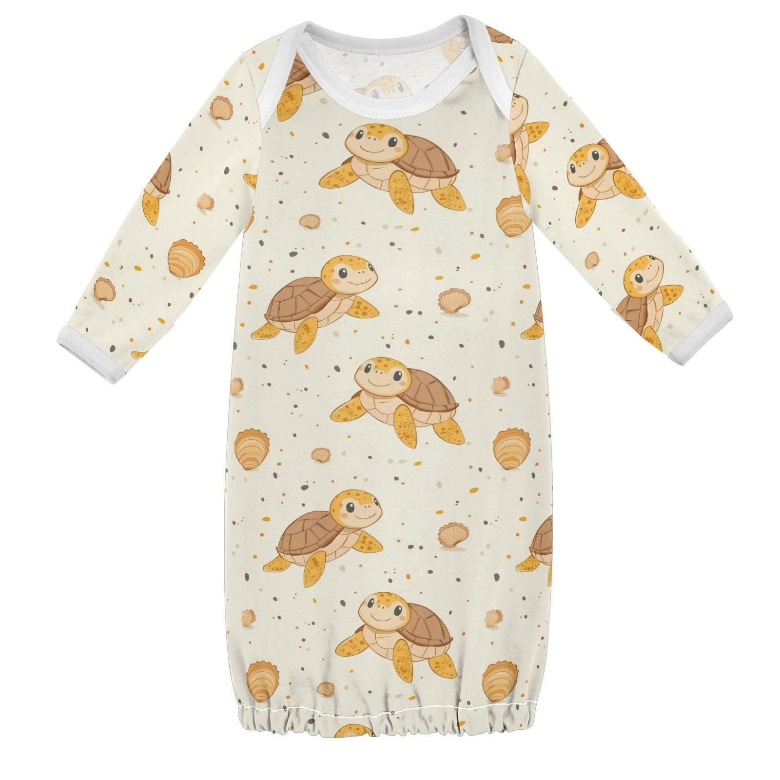 vvfelixl Baby Girl Sleep Gown Cartoon Lovely Sea Turtle Baby Nightgown for 3-6 Months Babys Sleepers Nightdress for Newborn Boy Long Sleeve Infant Bodysuits Multicolor