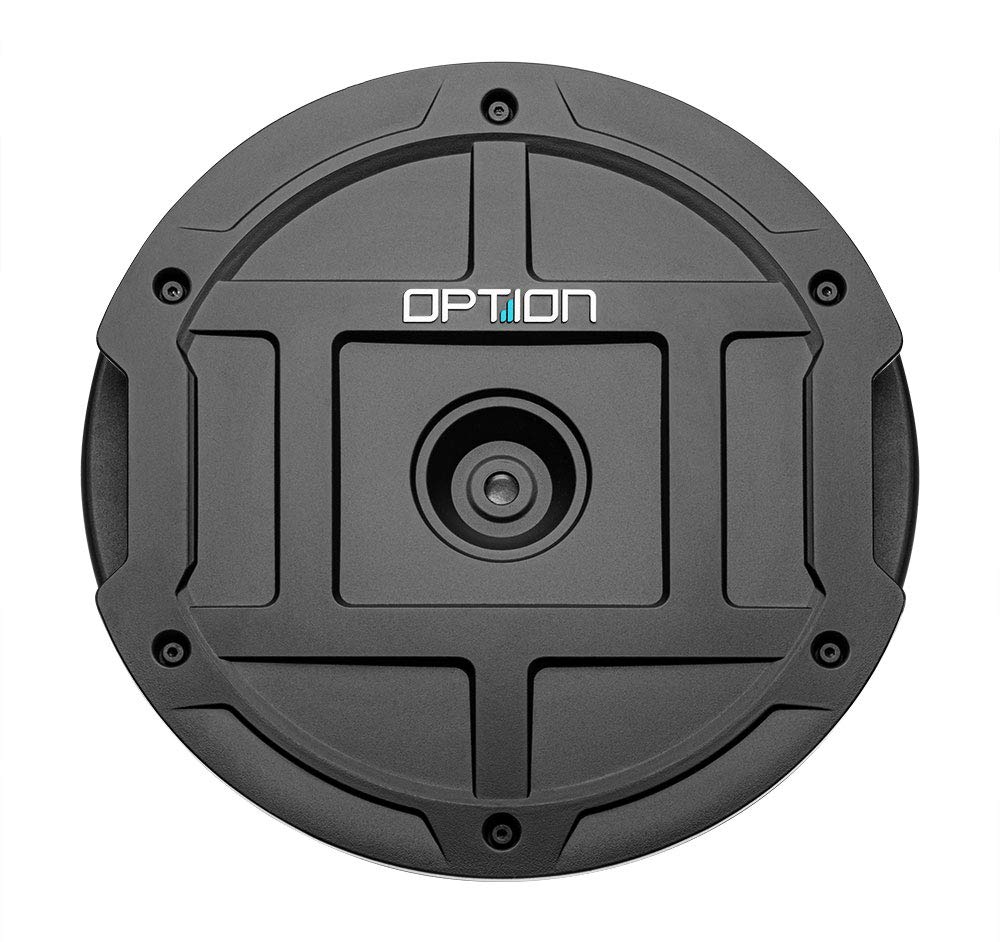 OPTION DRIVE11RA Reserverad-Aktiv-Subwoofer - 200 Watt RMS - Massives Aluminium-Druckguss-Gehäuse - inkl. Anschluss-Set