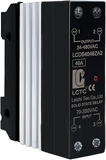 LCLCTC SSR 40 Amp Solid State Relay AC to AC (Input 70-280V AC Output 24-480V AC) with Heat Sink Optocoupler, 40A