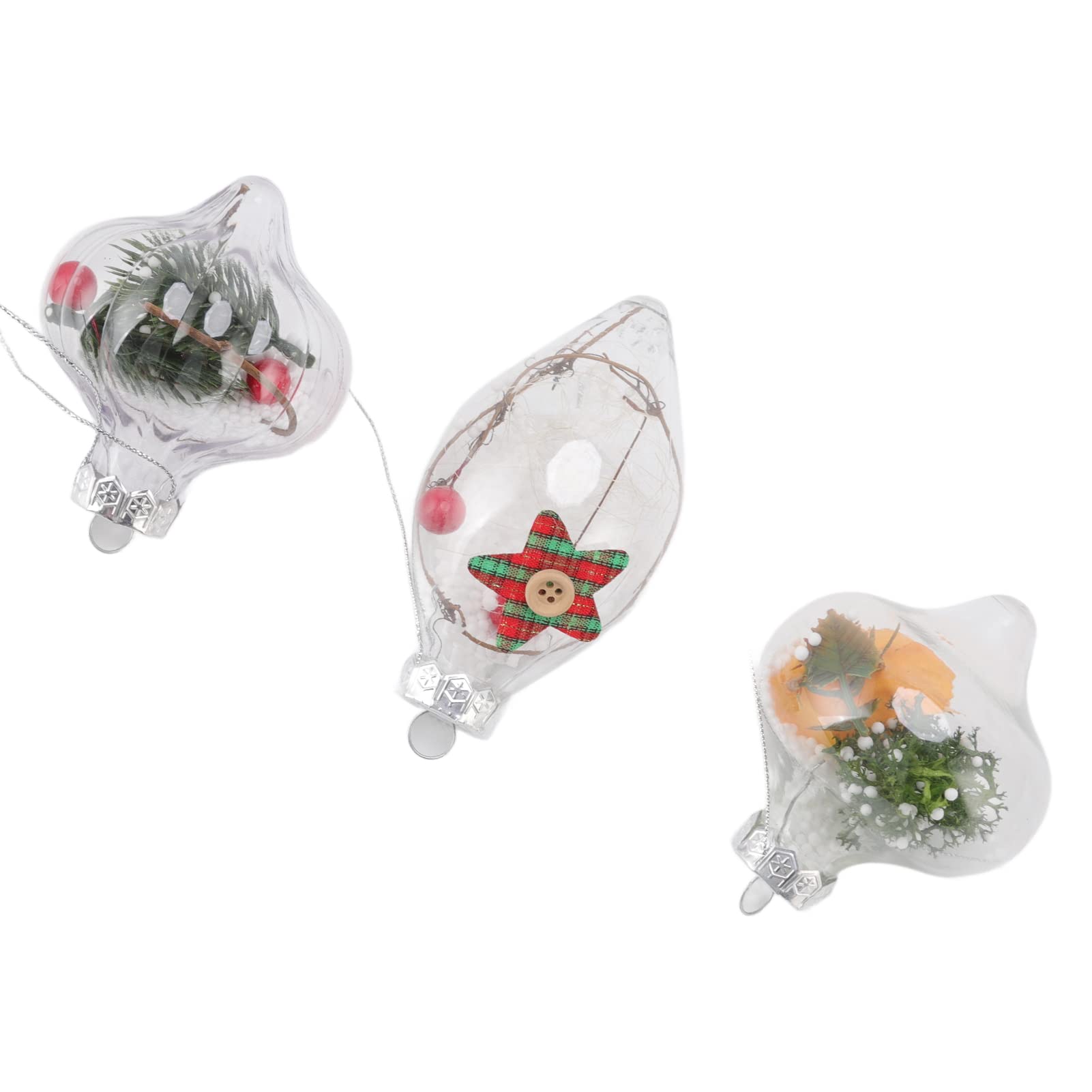 12 pièces Ornements de Boule de Noël clairs incassables et écologiques Boules suspendues de Moulage par soufflage en Pet pour décorations d'arbre de Vacances 928g 32 73oz (6165)