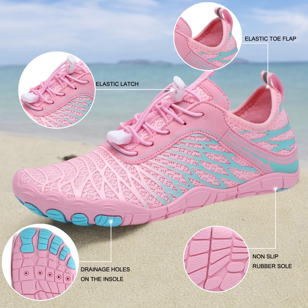 Hike Barefoot Shoes for Womens Men,Quick Dry Water Shoes,Beach Pool Aqua Swim Surf Hiking Walking Shoe,Non-Slip Athletic Footwear Wide Toe Water Shoe - Image 6