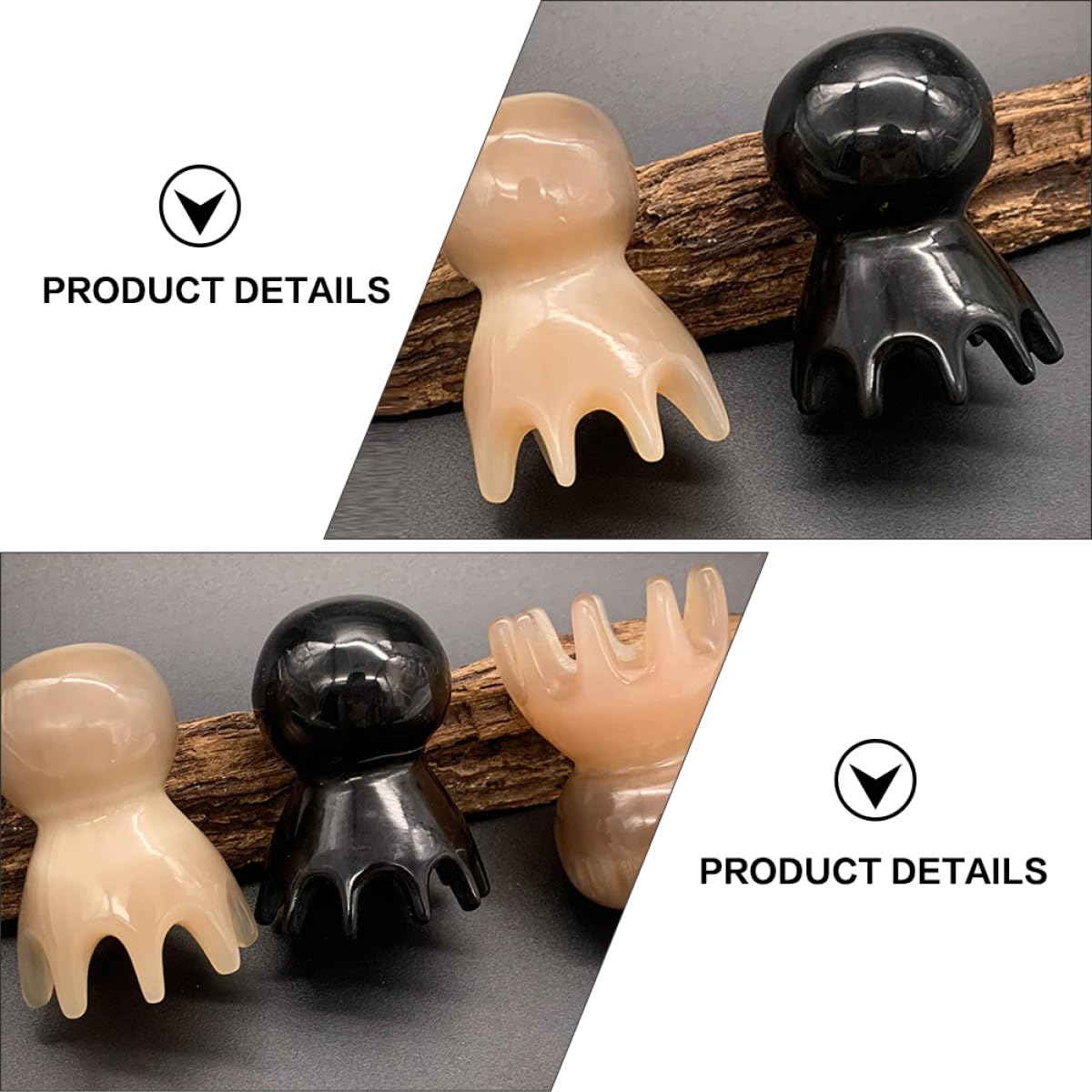 FRCOLOR 2 Stk Octopus Massagekamm Haarmassagegerät Kopfhautmassagegerät Reise Haarkamm Haarkamm-reinigungswerkzeug Werkzeug Zum Muskelkratzen Haare Auslösen Hornkamm Black Hornverbrauch