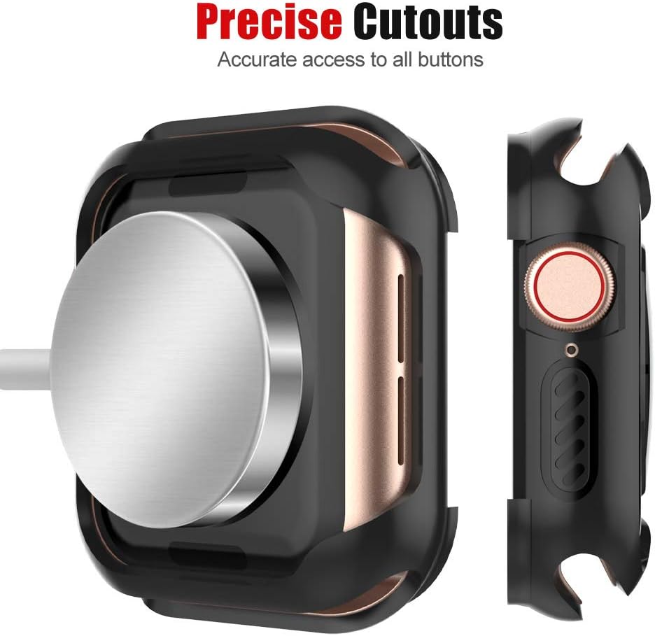 Compatible with Watch Case 44mm, Shock Proof Protective Rugged Case Scratch Resistant Bumper Cover Replacement for Watch Series 5/4 44mm