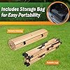 Foldable Camping Table - 4ft Roll-Up Portable Picnic Table with Carry Bag - Indoor/Outdoor Low Height Travel, Party, or Beach Table by Wakeman Outdoors (Natural Wood)