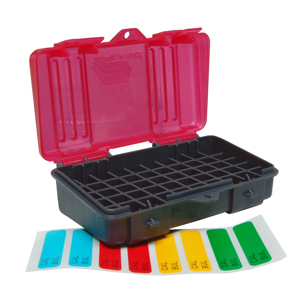 Plano -Handgun Ammo Case - 9mm,50-rounds, Red, Cartridge storage case, Bullet holder, Rifle cartridge organizer,Gun ammo holder