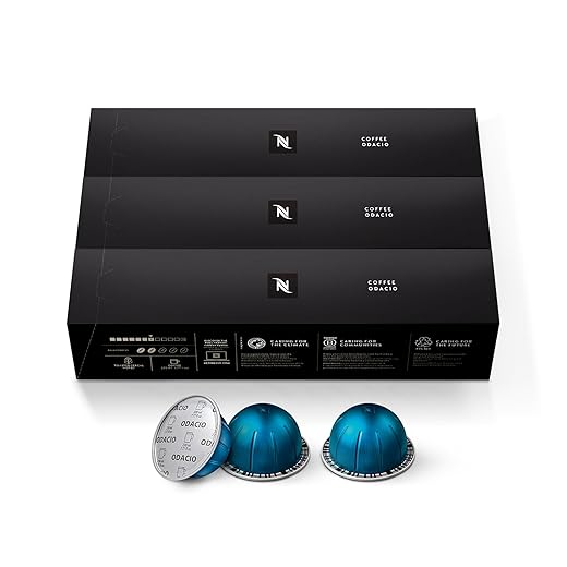 Nespresso Capsules Vertuo, Odacio, Medium Roast Coffee, 30-Count Coffee Pods, Brews 7.8oz.