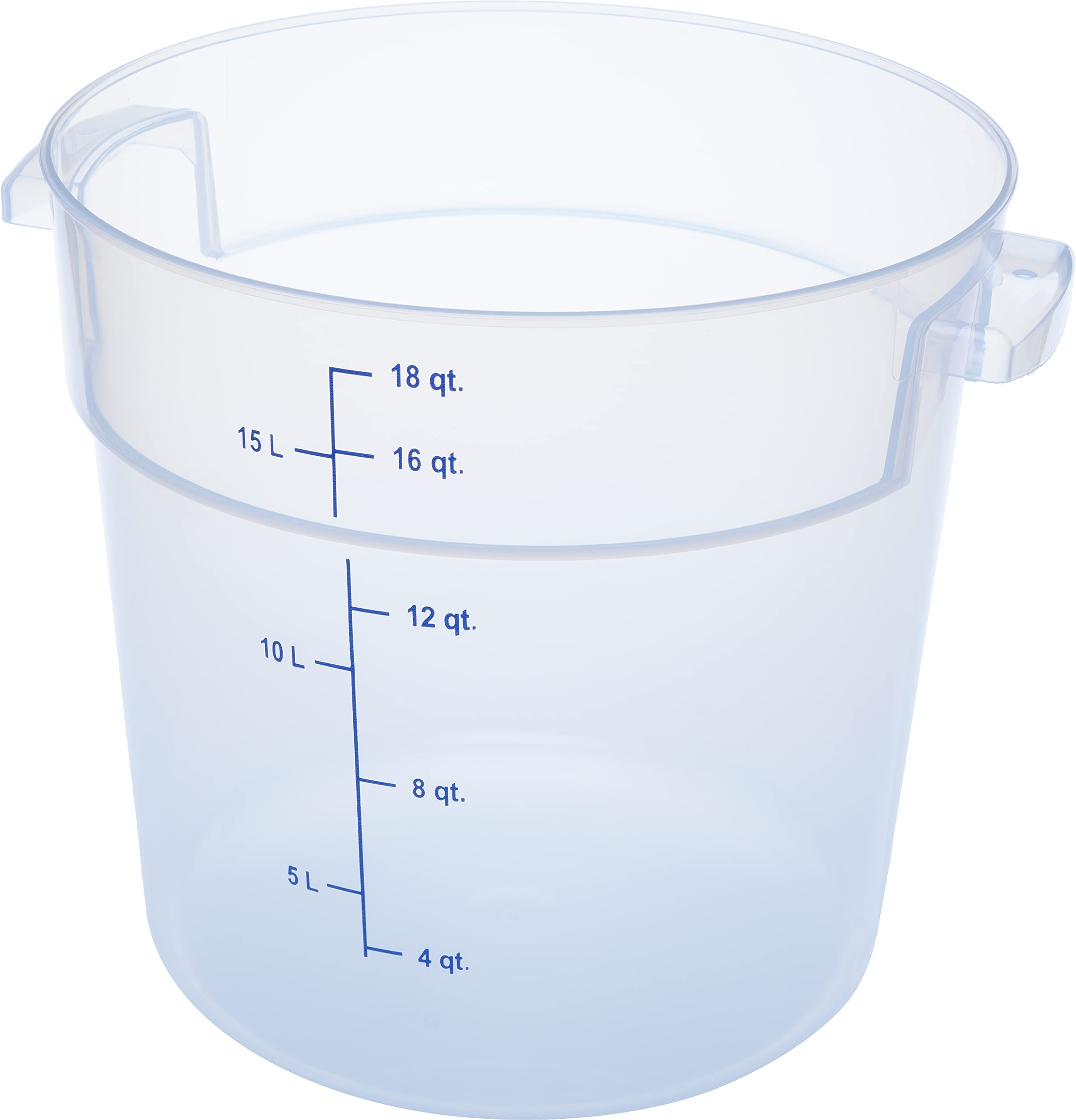 Carlisle FoodService Products Storplus Round Food Storage Container with Stackable Design for Catering, Buffets, Restaurants, Polypropylene (Pp), 18 Quart, Clear, (Pack of 6)