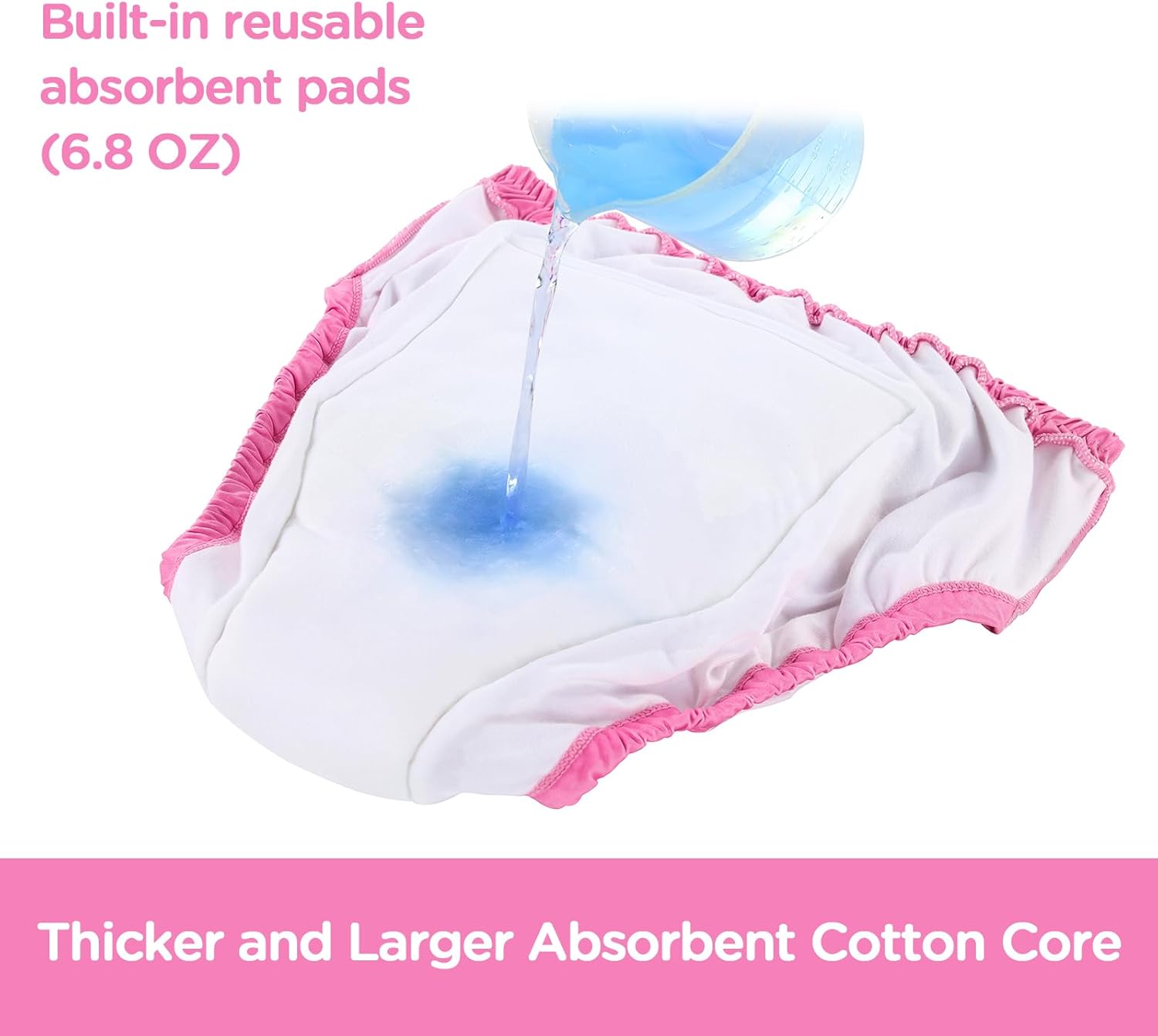 Littleforbig Soft Silky Underwear Comfortable Washable Reusable Adult Training Pants - Fairy Littles in Dreamland Design M - Image 3