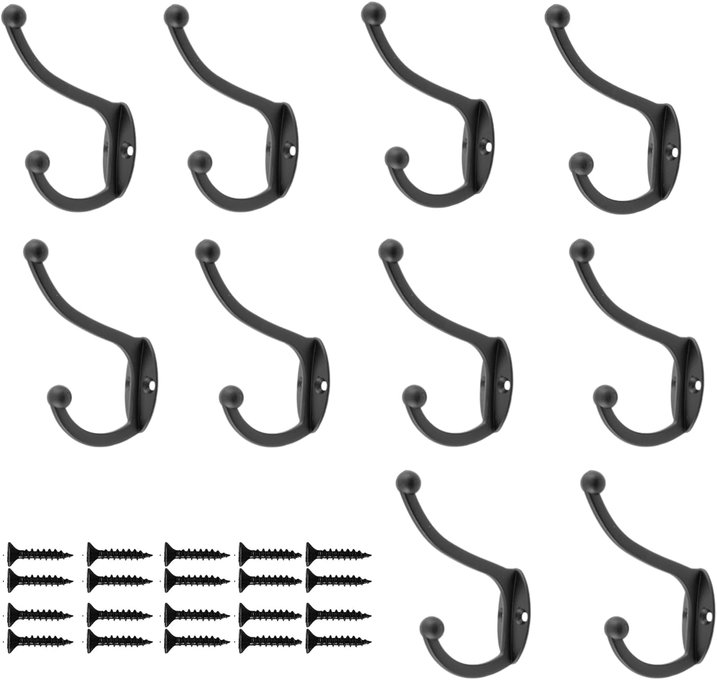 10 Pack Round Head Wall Hooks Coat Hooks, Hooks for Hanging