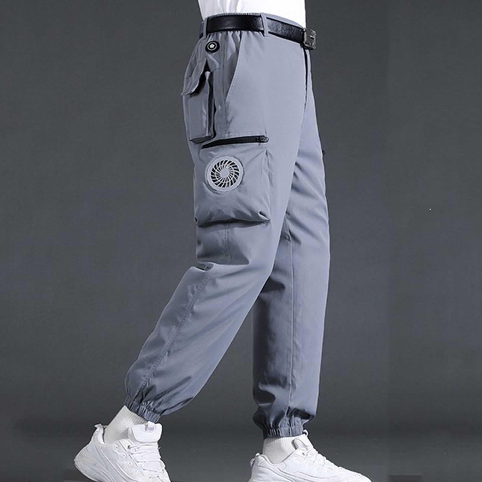 Generisch Cargohose Herren Chino Hose Jogginghose Arbeitshose Casual Sweatpants Outdoorhose Sport Trainingshose Sommerhose elastischem Bund Freizeithose Einfarbig Atmungsaktive Sporthose mit Taschen