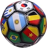 Tripact Inc 2026 World Flag Country World Flag Training Outdoor Soccer Ball Size 5 Futol Size (Size 5) - Black Color