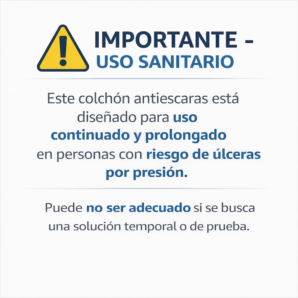 SY-200 Colchón Antiescaras de Aire Alternante con Compresor de Bajo Ruido (30-35 dB) – Cama 90 cm (88x200 cm) – Dispositivo Médico para Pacientes Encamados – Prevención de Úlceras por Presión