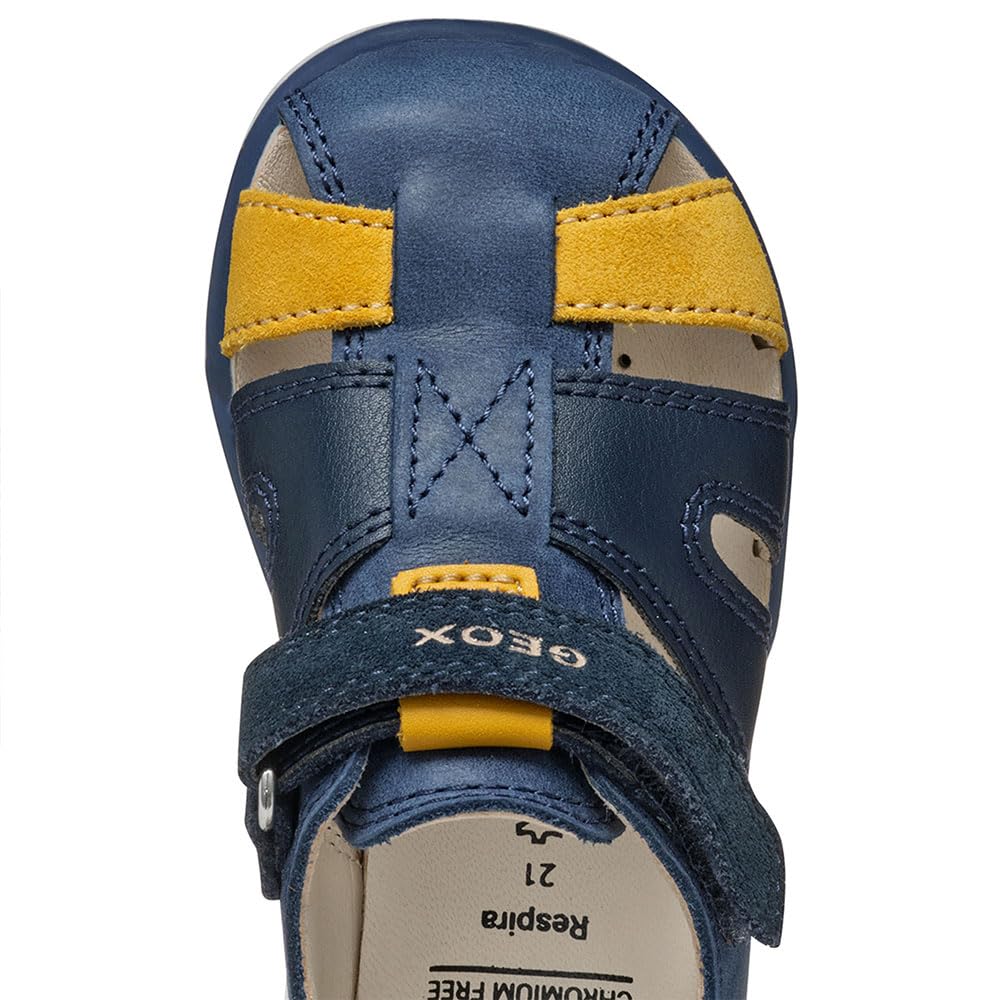 Geox B SANDAL DELHI BOY A - Sandalo Baby - Jungen, Dk Navy/Dk Yellow,