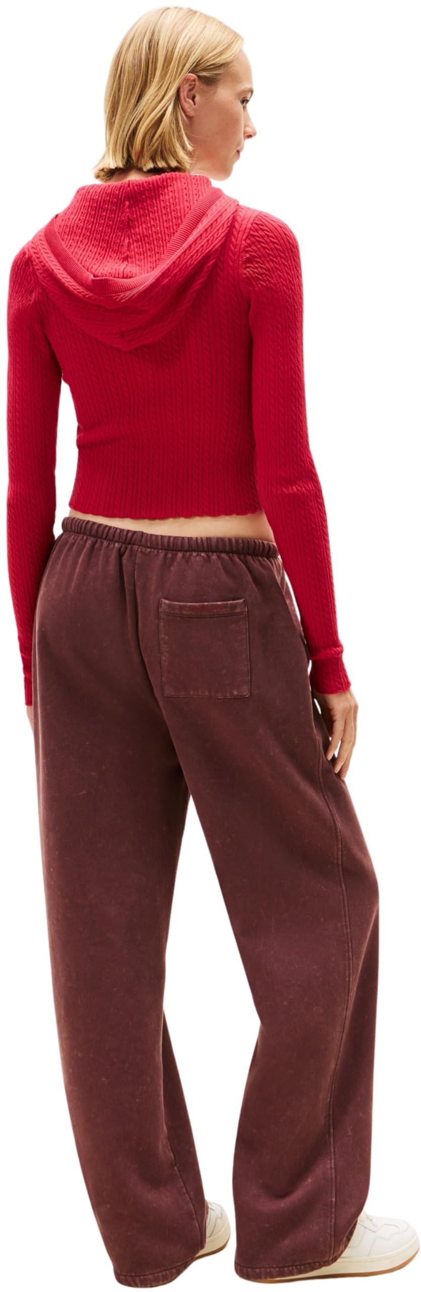 Tommy Jeans Donna Pullover con Zip Essential con Cappuccio