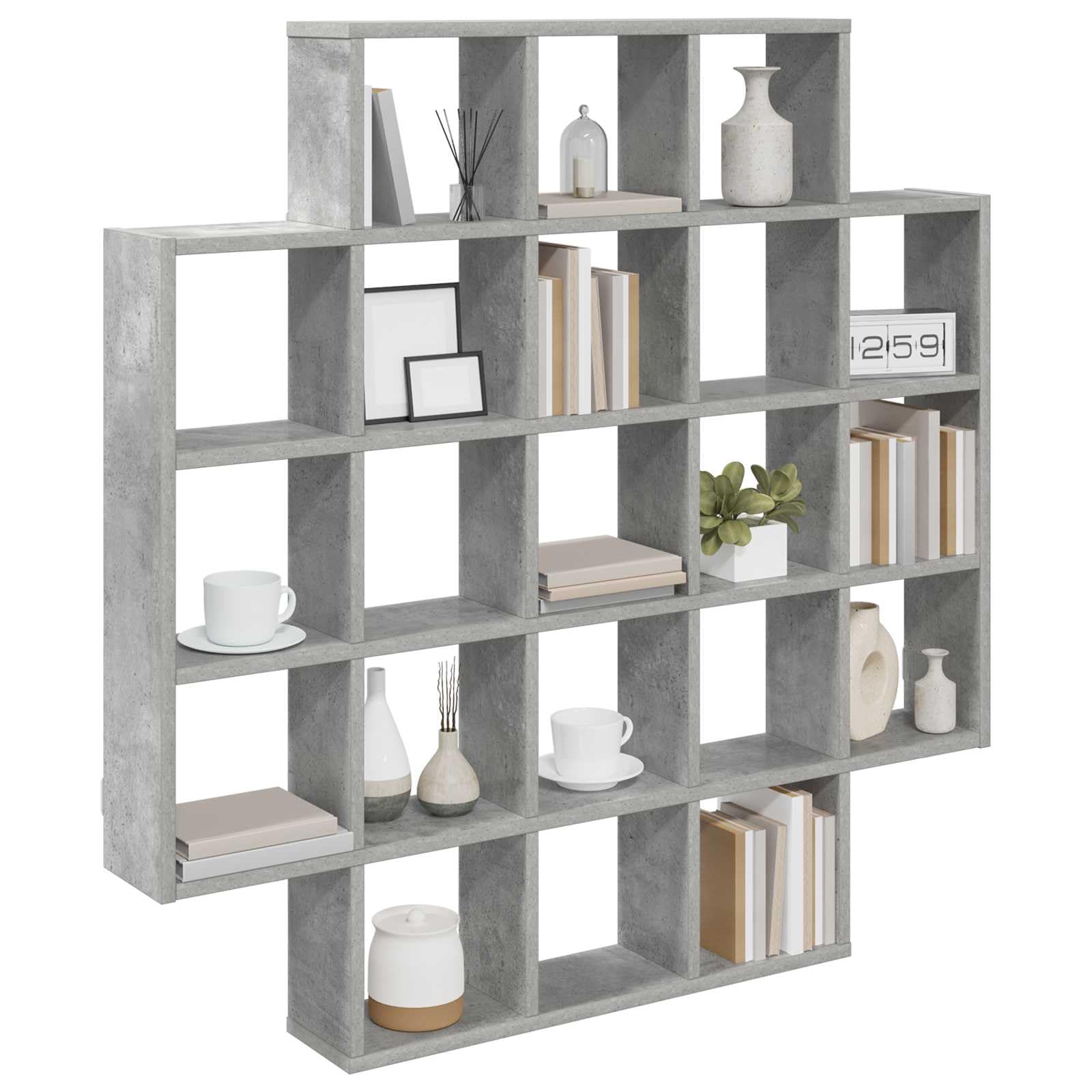 vidaXL Étagère Murale Gris béton 100 x 13 x 100 cm Bois d'ingénierie, Étagère Murale Moderne, Rangement Contemporain, Solution Stylée, Gain de Place pour Salon
