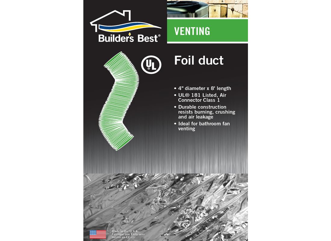 DEFLECTO 4-Inch X 5-Foot Aluminum Flex Duct - Multi-Ply, UL 181 Class 1, Includes Clamps - View #8