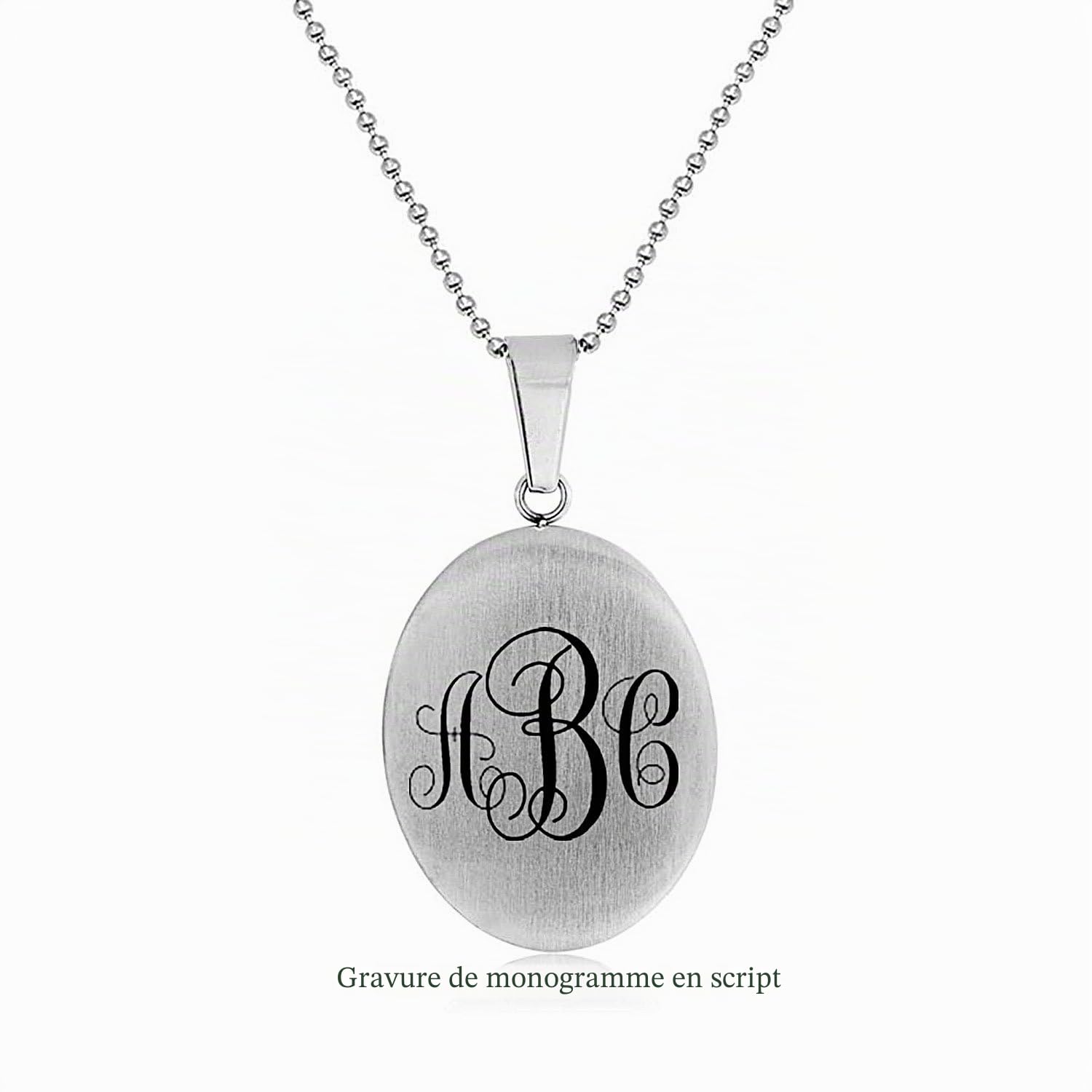 Bling Jewelry Unisex Personalize Oval Religious Medal Medallion Sacred Heart of Jesus Photo Pendant Necklace for Men Teen Silver Tone Customizable