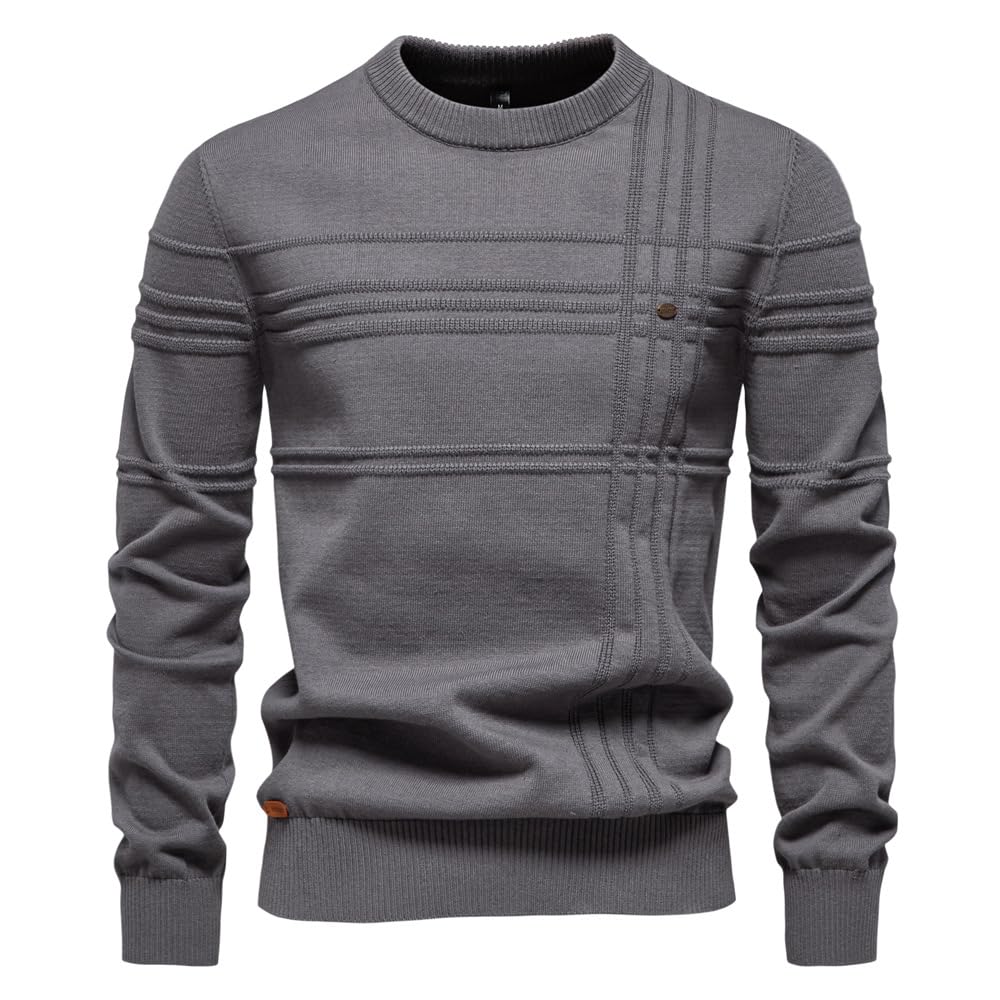 Générique Pull col Rond Homme Pulls Manches Longues Chaud Pull Uni Chandails Homme Pullover Sweater Basique Casual Slim fit