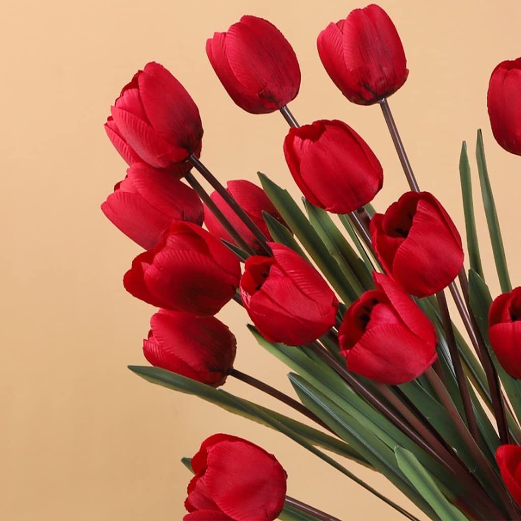 Sztuczne kwiaty Sztuczne Kwiaty Z Wazonem Silk Fałszywe Tulipany Kwiaty Bukiety Ślubne Fałszywe Kwiaty Dla Wesele Strona główna Ogród Dekoracja sztuczne kwiaty udekorować (Color : B)
