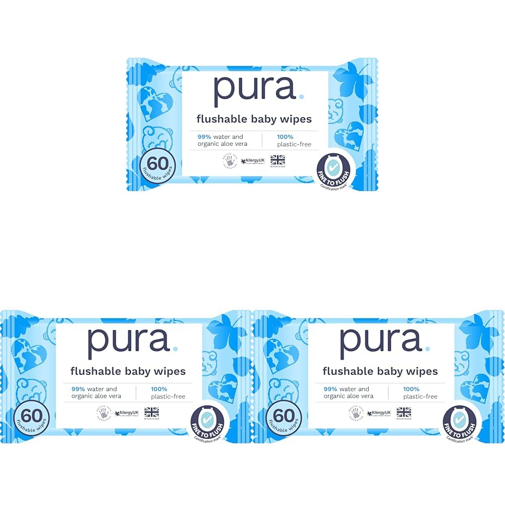 Pura Eco Friendly Baby Wipes, 99% Water, 100% Plastic Free, Biodegradable, Compostable, Vegan, Suitable for Sensitive, Eczema Prone and Newborn Skin, Vegan, 1 Pack of 60 Water Based Wet Wipes — view 17