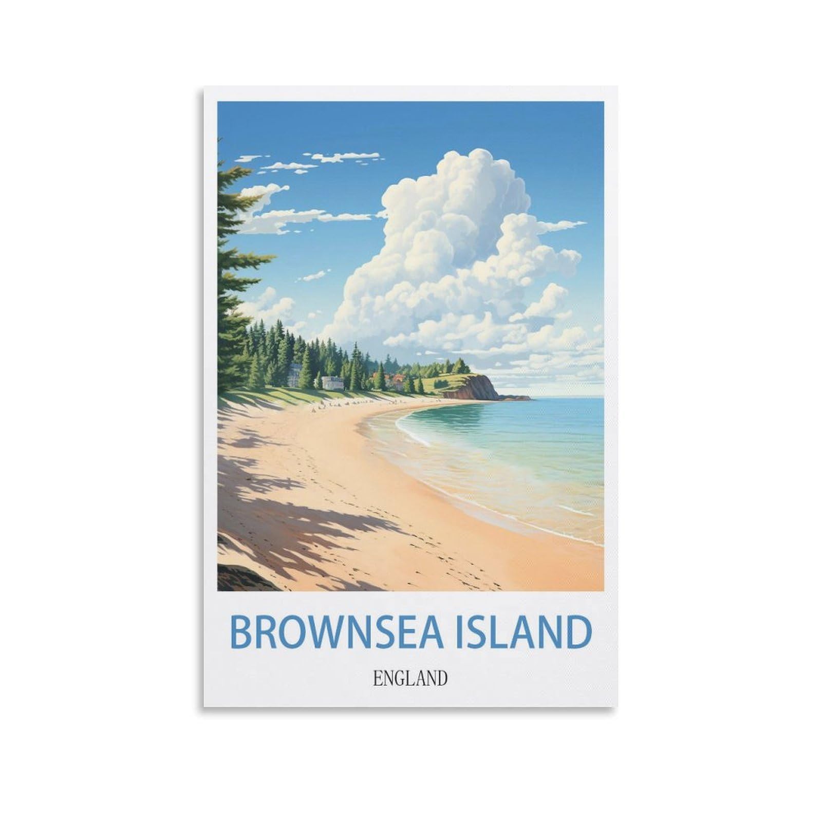EZMLFA 5D Diamond Art Kits for Beginner,Brownsea Island England Kits for Adults and Kids, Full Drill Round Rhinestone Paint with Diamonds,DIY 5D Diamond Art 30x40cm