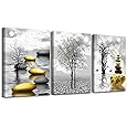 DZRWUBHS Large Size Wall Art - Modern Decor for Bedroom, Living Room, Kitchen, Bathroom - Black & White Wall Pictures - Yellow Rose Flowers - Canvas Prints - Girls Room Artwork