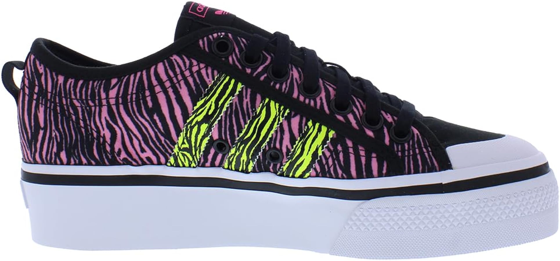Amazon.com | adidas Nizza Platform Womens Shoes Size 8, Color: Core  Black/Solar Yellow/Bliss Pink | Fashion Sneakers