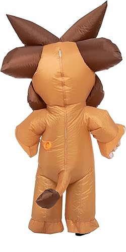 Miniatura 8 de Spooktacular Creations Disfraz inflable de león para niños, disfraz inflable de cuerpo completo, divertido disfraz inflable de Halloween marrón