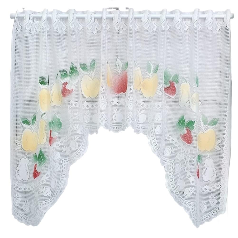 Cortinas cortas de encaje estilo rústico para ventanas de casas de campo