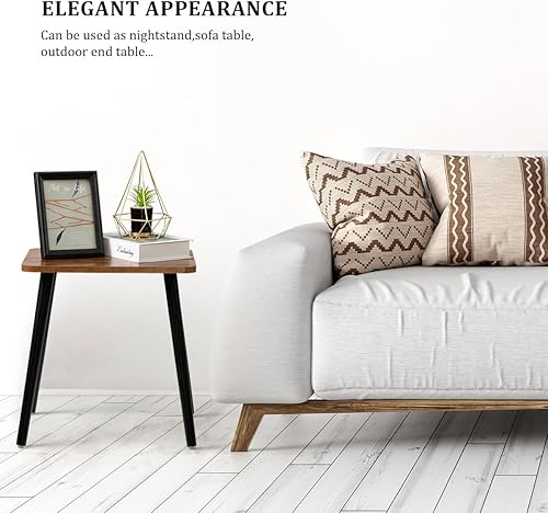 Miniatura 23 de FORAOFUR Mesa auxiliar, pequeña mesa auxiliar decorativa para sala de estar, dormitorio, balcón, oficina, mesita de noche moderna, decoración del