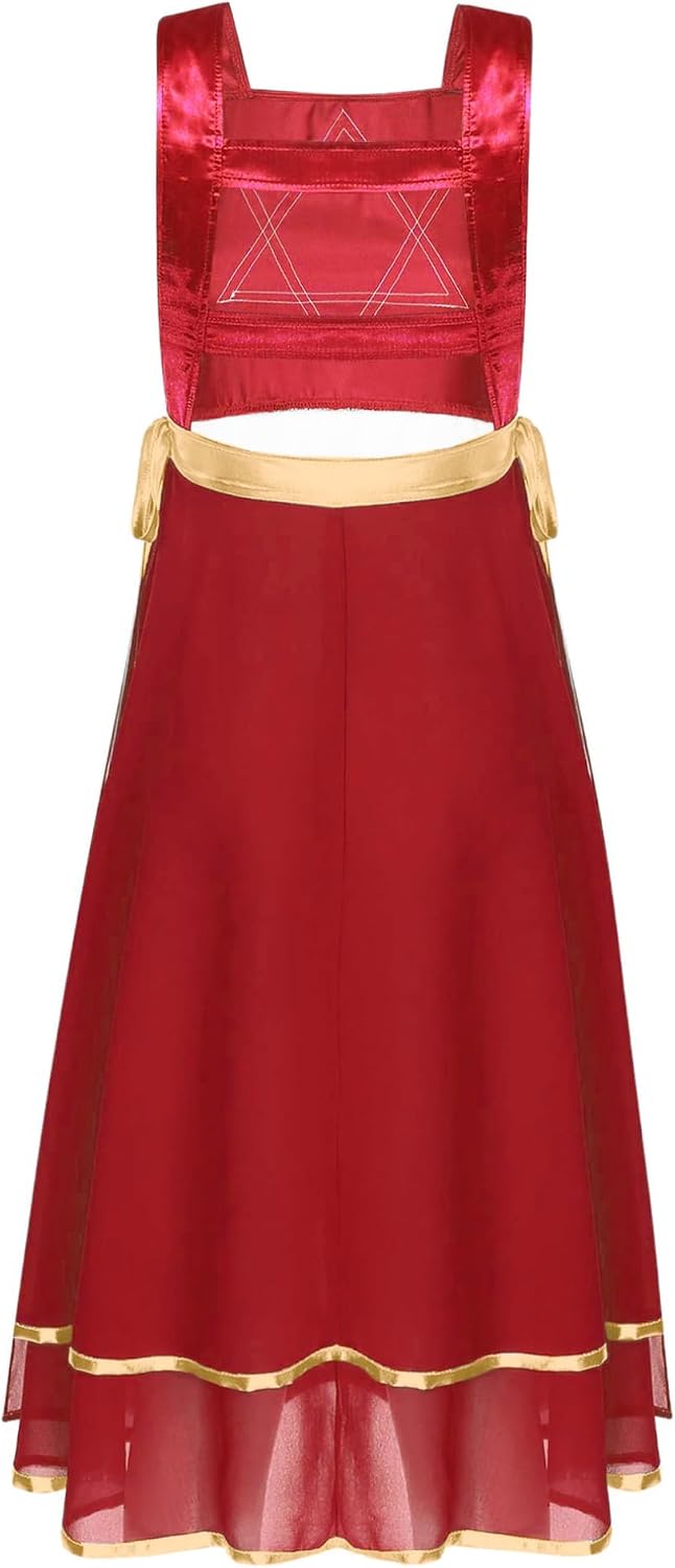 JEATHA Women Sleevelesss Praise Tunic Overlay Church Choir Worship Costume Lyrical Dance Dress