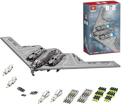 Aetheria B2 Spirit Bomber Bricks Set 170 Flying-Wing Ultra-High-Speed Aircraft with Magazine, Military Airplanes Designed by DarthDesigner, Collectors & Enthusiasts for Adult-2063 Pieces