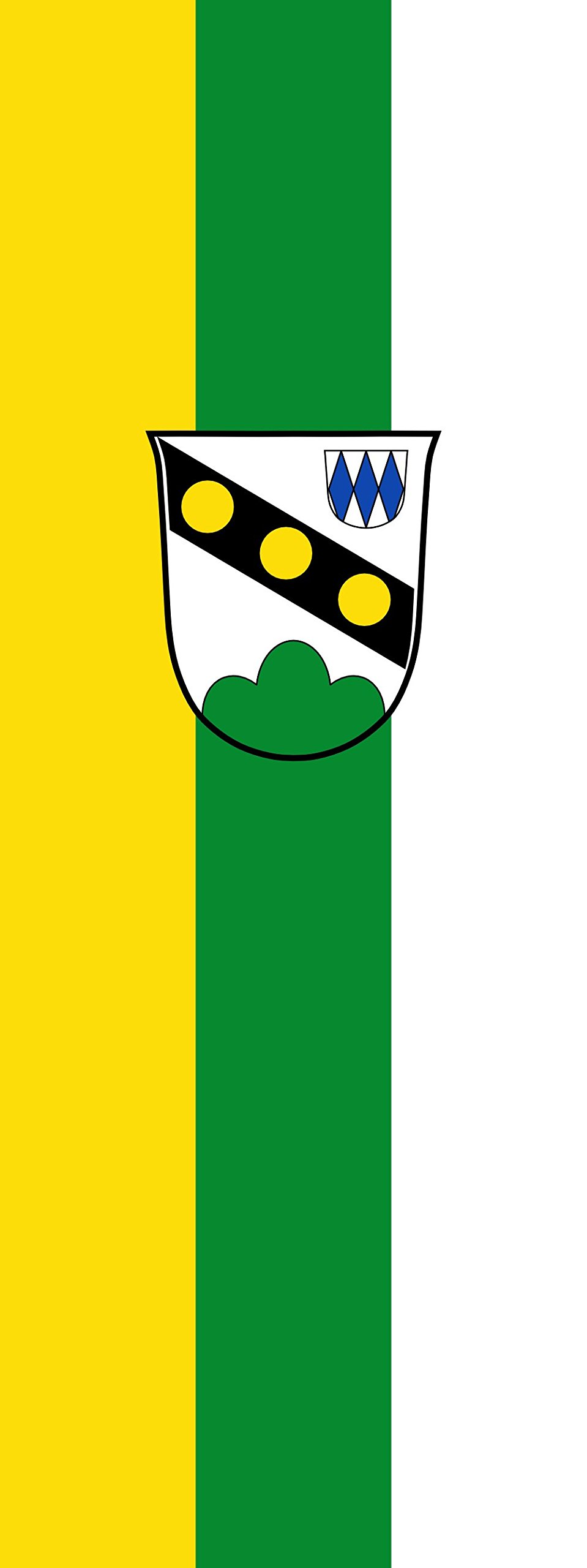 Drapeau Oberpöring 400x150cm grand pavillon vertical portrait 6m²