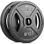 Gusseisen Hantelscheiben Set, 2,5kg, 5kg, 10kg Hantel Set für 25mm & 50mm Olympia Gewichte Hantel Bar, Metall Hantelscheiben für Gewichtheben und Hip Thrust, Hantelscheiben für Das Home Gym
