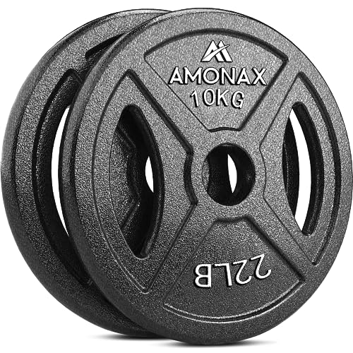Amonax AMONAX Gusseisen Hantelscheiben Set, 2,5kg, 5kg, 10kg Hantel Set...