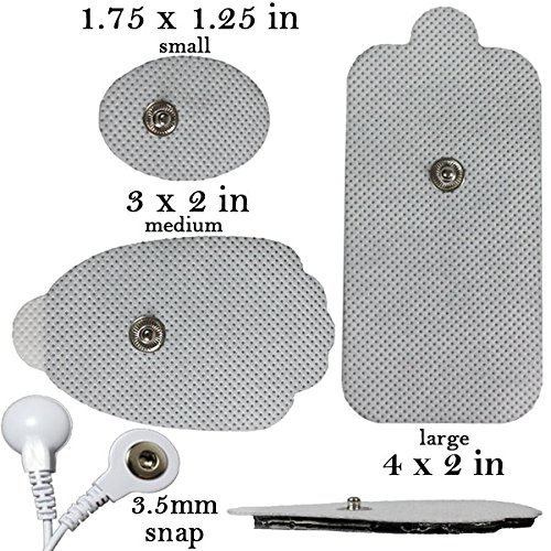 TENS Unit Snap-On Electrode Pads, Reusable (Small)