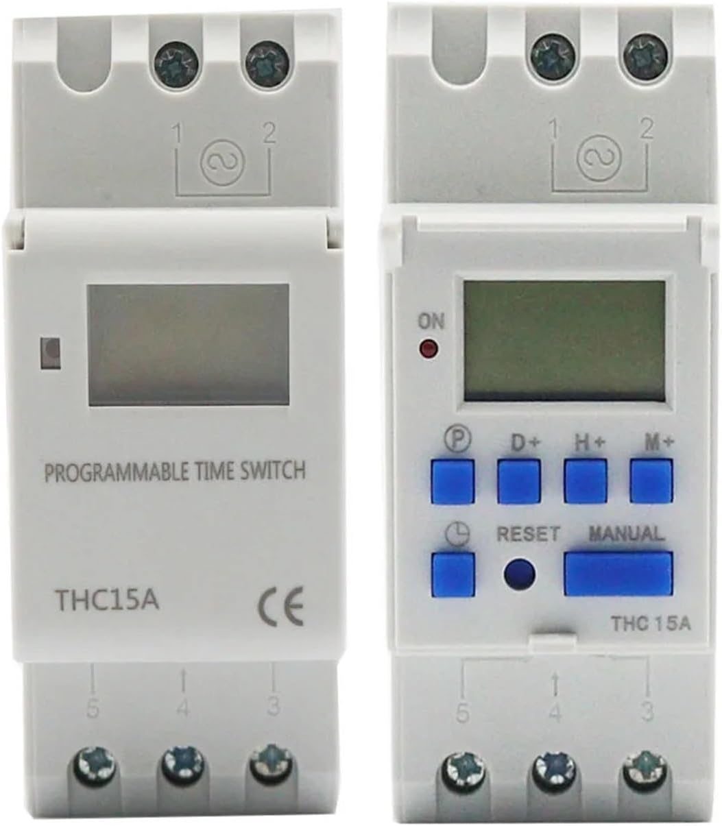 THC15A New Type Din Rail 2 Wire Weekly 7 Days Programmable Digital TIME Switch Relay Timer Control AC 220V 230V 12V 24V 48V 16A(24V-1NO1NC)