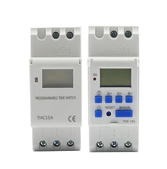THC15A New Type Din Rail 2 Wire Weekly 7 Days Programmable Digital TIME Switch Relay Timer Control AC 220V 230V 12V 24V 48V 16A Color 24V-1NO1NC