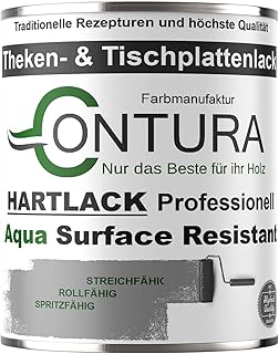 Hartlack Tischplattenlack Klarlack Universallack 750ml Lack Thekenlack Farblos Holz Tischplatten Parkett (Matt)