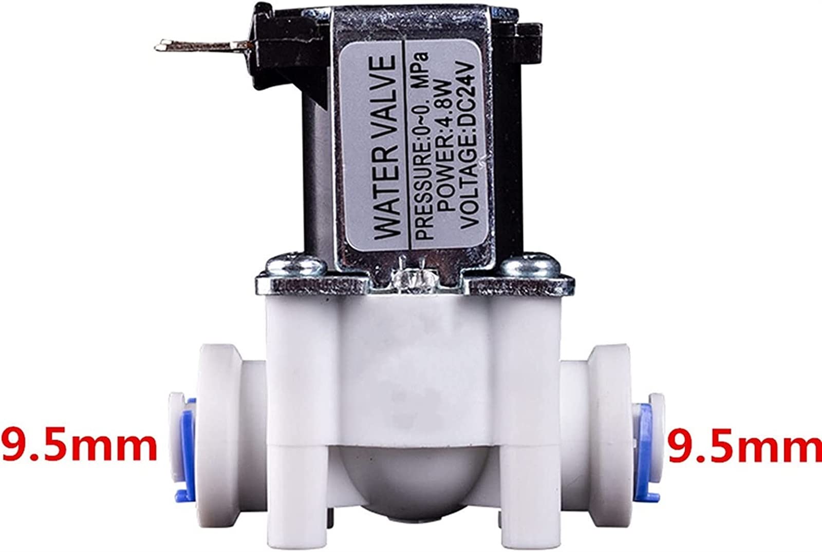 Válvula solenoide de plástico eléctrica 12V 24V Normalmente Cerrada 1/4 3/8 Pulgadas Tubo de Manguera conexión rápida Sistema de ósmosis inversa de Agua útil(12v,6.35mm)