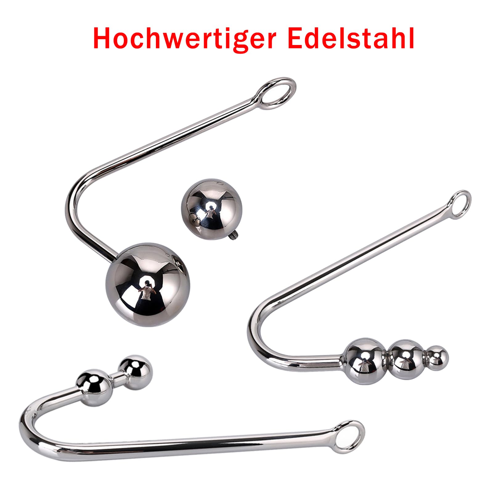 Gancio Anale Butt Plug In Acciaio Inox Sfera Singola + Doppia Sfera + Tripla Sfera Manette In Pelle Manette Collare Girocollo Manette SM Ritenuta Per Il Collo Stimolante Della Prostata