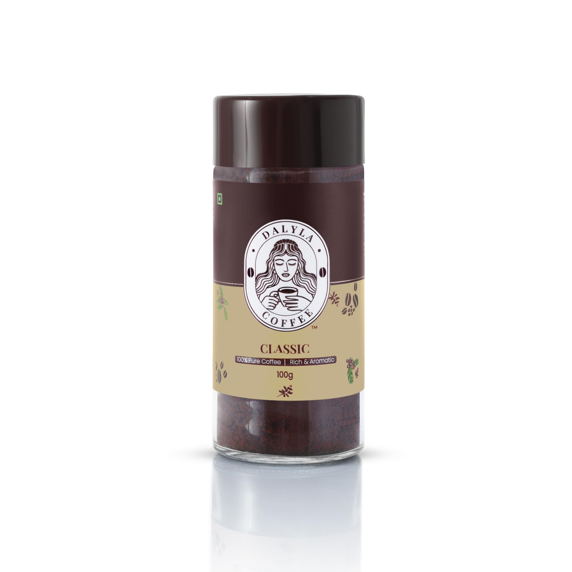 Dalyla Premium Classic Instant Coffee | 100% Pure Coffee Blend with Rich Aroma | Arabica–Robusta Blend | Medium-Dark Roast | 100gm Glass Jar | Pack of 1-picture-15